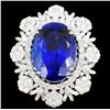 Image 1 : 18K Gold 23.15 Tanzanite & 4.74ct Diamond Ring