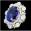 Image 3 : 18K Gold 23.15 Tanzanite & 4.74ct Diamond Ring