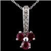 Image 1 : 14K White Gold 1.56ct Ruby & 0.23ct Diamond Pendan