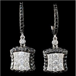 14K White Gold 1.75ctw Diamond Earrings