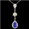 Image 1 : 18K Gold 3.51ct Tanzanite & 0.56ctw Diamond Pendan