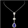 Image 2 : 18K Gold 3.51ct Tanzanite & 0.56ctw Diamond Pendan