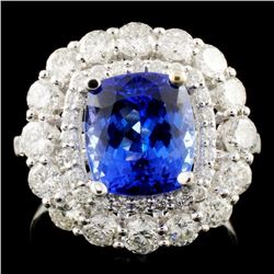 18K Gold 3.53ct Tanzanite 1.74ctw Diamond Ring