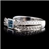 Image 2 : 14K White Gold 0.64ctw Fancy Color Diamond Ring