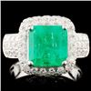 Image 1 : 18K Gold 3.07ct Emerald & 2.29ctw Diamond Ring