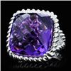 Image 2 : 18K Gold 23.51ct Amethyst & 0.43ct Diamond Ring