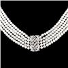 Image 2 : 18K Gold 2MM Pearl & 0.50ctw Diamond Necklace