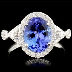 18K Gold 2.04ct Tanzanite & 0.45ctw Diamond Ring