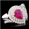 Image 3 : 18K White Gold 1.29ct Ruby & 0.98ct Diamond Ring