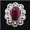 Image 1 : 18K White Gold 6.07ct Ruby & 1.80ct Diamond Ring