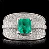Image 1 : 18K White Gold 1.57ct Emerald & 0.87ct Diamond Rin