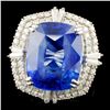 *GIA 14K Gold 13.34ct Sapphire & 0.93ctw Diam Ring
