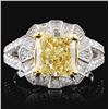 Image 1 : 18K White Gold 3.26ctw Fancy Color Diamond Ring