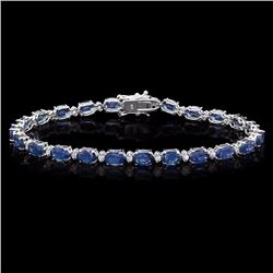 `14k Gold 12ct Sapphire 0.54ct Diamond Bracelet