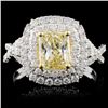 Image 1 : 18K White Gold 2.20ctw Fancy Color Diamond Ring