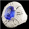Image 2 : 18K Gold 5.56ct Tanzanite & 2.92ctw Diamond Ring