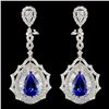 Image 1 : 18K Gold 6.76ctw Tanzanite & 3.89ctw Diamond Earri