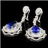 Image 2 : 18K Gold 6.76ctw Tanzanite & 3.89ctw Diamond Earri