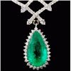 Image 2 : 18K/14K Gold 5.58ct Emerald & 2.10ct Diamond Neckl