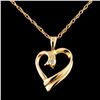 Image 1 : 14K Gold 0.05ctw Diamond Pendant