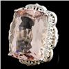 Image 2 : 14K Gold 21.01ct Morganite & 1.05ctw Diamond Ring