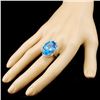 Image 3 : 14K Gold 22.79ct Topaz & 0.18ctw Diamond Ring