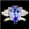 Image 1 : 14K Gold 3.27ct Tanzanite & 0.22ctw Diamond Ring