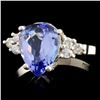 Image 2 : 14K Gold 3.27ct Tanzanite & 0.22ctw Diamond Ring