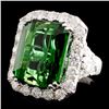 Image 2 : 18K Gold 23.82ct Tourmaline & 3.43ctw Diamond Ring