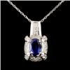 Image 1 : 14K Gold 2.31ct Sapphire & 0.63ctw Diamond Pendant