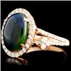 Image 2 : 14K Gold 2.00ct Opal & 0.55ctw Diamond Ring
