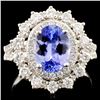 Image 1 : 14K Gold 1.82ct Tanzanite & 1.03ctw Diamond Ring