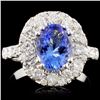 Image 1 : 14K Gold 1.83ct Tanzanite & 1.49ctw Diamond Ring