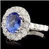 Image 2 : 14K Gold 1.83ct Tanzanite & 1.49ctw Diamond Ring