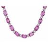 Image 2 : `14k Gold 25ct Sapphire 1.20ct Diamond Necklace