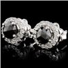 Image 2 : 14K White Gold 1.17ctw Fancy Color Diamond Earring