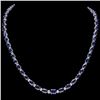 `14k Gold 29ct Sapphire 1.10ct Diamond Necklace