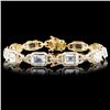 Image 1 : 14K Gold 11.79ctw Aquamarine & 1.38ctw Diamond Bra