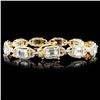 Image 2 : 14K Gold 11.79ctw Aquamarine & 1.38ctw Diamond Bra