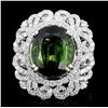 Image 1 : 18K Gold 10.19ct Tourmaline & 2.12ct Diamond Ring