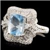 Image 2 : 18K Gold 1.94ct Aquamarine & 1.20ctw Diamond Ring