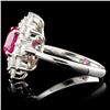 Image 3 : 18K White Gold 1.67ct Ruby & 1.50ct Diamond Ring