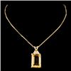 Image 2 : 14K Gold 7.10ct Citrine & 0.17ctw Diamond Pendant