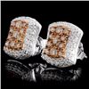Image 2 : 14K White Gold 1.33ctw Fancy Color Diamond Earring