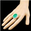 Image 3 : 18K Gold 21.47ct Emerald & 1.10ctw Diamond Ring
