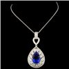 Image 1 : 18K Gold 7.90ct Tanzanite & 1.73ctw Diamond Pendan