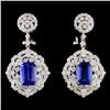 Image 1 : 18K Gold 6.22ctw Tanzanite & 3.65ctw Diamond Earri