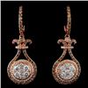 Image 1 : 14K Rose Gold 1.81ctw Fancy Color Diamond Earrings