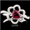 Image 1 : 18K Gold 0.76ct Ruby & 0.27ctw Diamond Ring