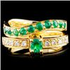 Image 1 : 18K Gold 0.73ctw Emerald & 0.20ctw Diamond Ring